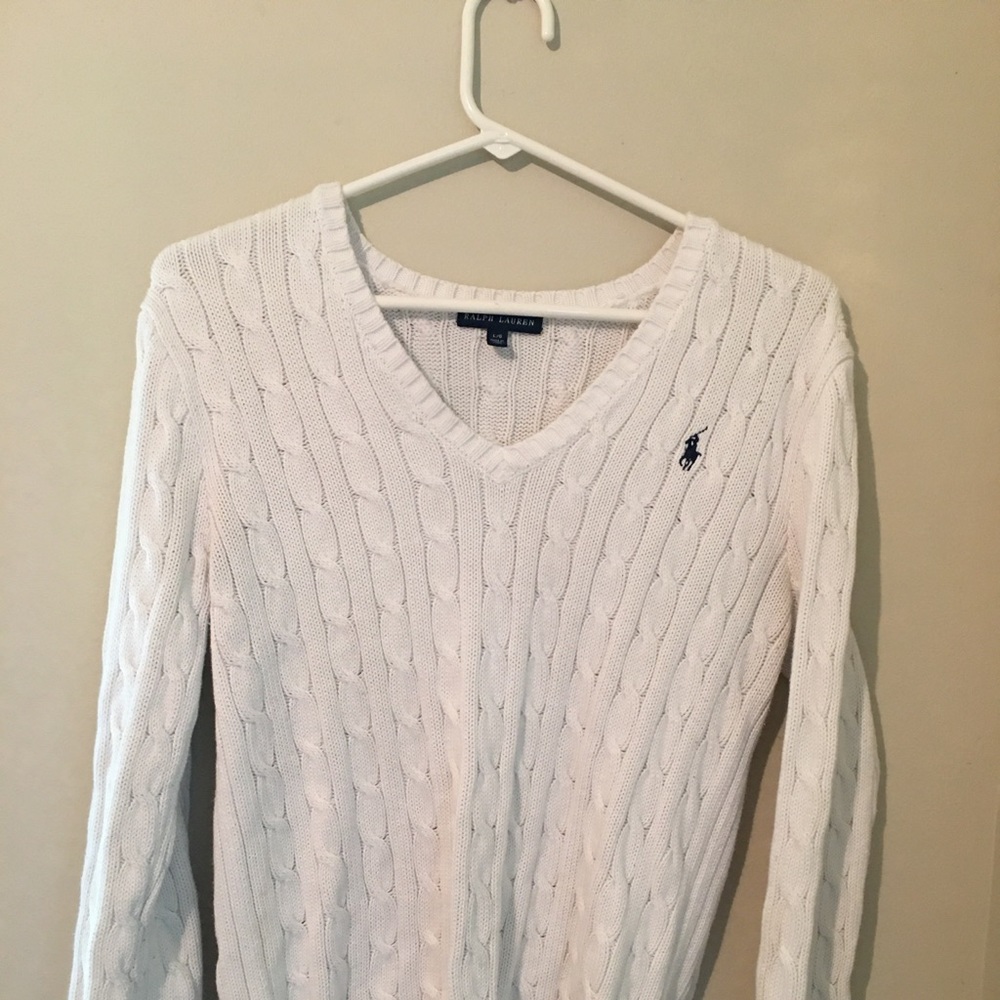 White polo Ralph Lauren sweater